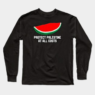 Protect Palestine At All Costs - Fuck Israel Long Sleeve T-Shirt